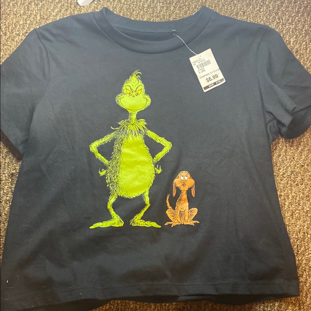 Dr. Seuss Black and Green Grinch Short Sleeve Tee